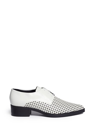 Main View - Click To Enlarge - STELLA MCCARTNEY - Check perforation Derbies