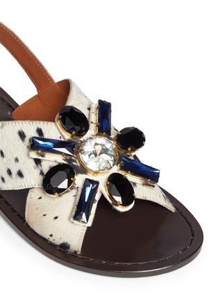 Detail View - Click To Enlarge - MARNI - Jewel pony hair sandals