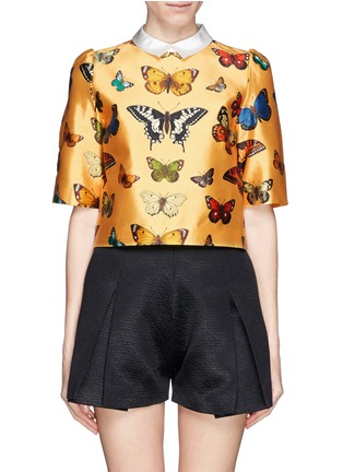 Main View - Click To Enlarge - CHICTOPIA - Cropped butterfly print shirt