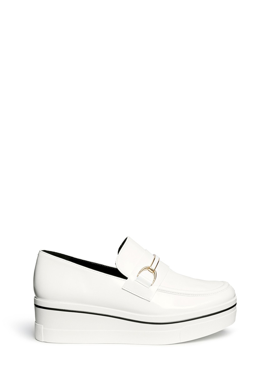 STELLA MCCARTNEY - 'Binx' platform loafers | White Slip-On Flats ...
