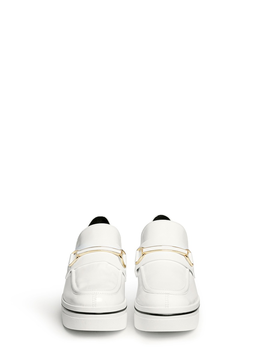 STELLA MCCARTNEY - 'Binx' platform loafers | White Slip-On Flats ...