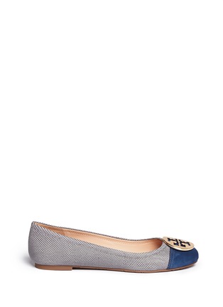 Main View - Click To Enlarge - TORY BURCH - 'Serena 2' snake embossed ballet flats