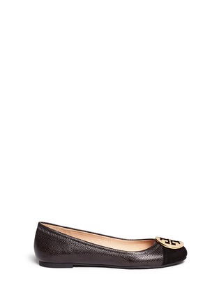 Main View - Click To Enlarge - TORY BURCH - 'Serena 2' snake embossed leather ballet flats