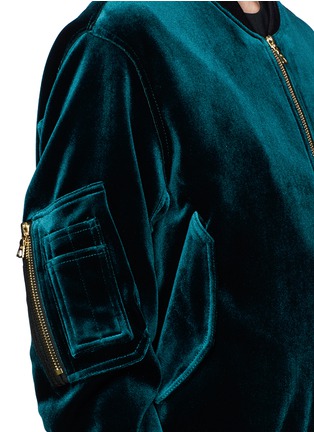 Detail View - Click To Enlarge - SANDRO - 'Ventura' velvet bomber jacket