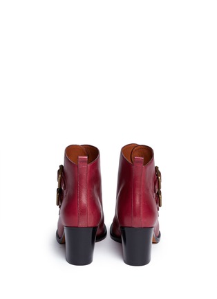 Back View - Click To Enlarge - MARC BY MARC JACOBS SHOES - Leather double monk strap ankle boots