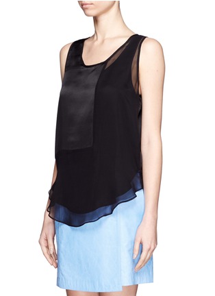 Front View - Click To Enlarge - MO&CO. EDITION 10 - Layered sleeveless silk top