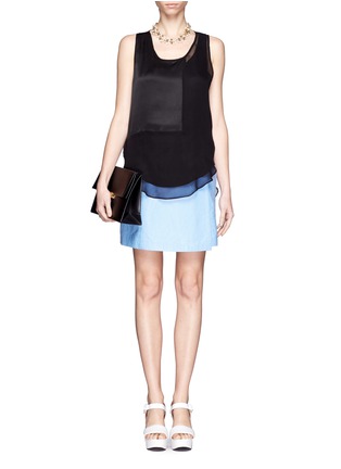 Figure View - Click To Enlarge - MO&CO. EDITION 10 - Layered sleeveless silk top