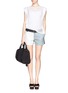 Figure View - Click To Enlarge - EACH X OTHER - Colour block leather shorts
