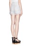 Back View - Click To Enlarge - MO&CO. EDITION 10 - Organza overlay check embroidered shorts