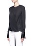 Front View - Click To Enlarge - RAG & BONE - 'Max' drape wrap front silk blouse