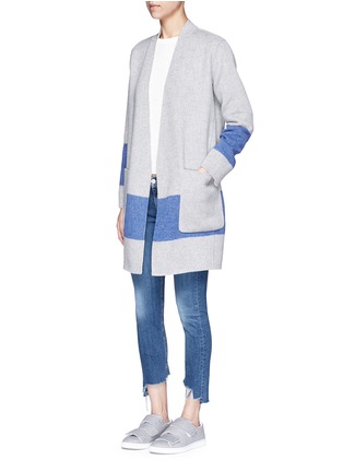 Figure View - Click To Enlarge - RAG & BONE - 'Elgin' colourblock stripe reversible felted blanket coat