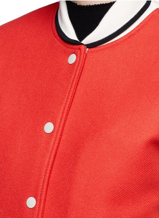 Detail View - Click To Enlarge - RAG & BONE - 'Edith' leather sleeve padded felt varsity jacket