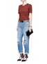 Figure View - Click To Enlarge - J BRAND - 'Ivy' high rise distressed cropped jeans