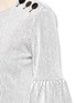 Detail View - Click To Enlarge - TIBI - Button shoulder crinkle rib knit sweater