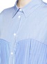 Detail View - Click To Enlarge - TIBI - Tie sleeve contrast stripe cotton shirt
