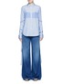 Main View - Click To Enlarge - TIBI - Tie sleeve contrast stripe cotton shirt
