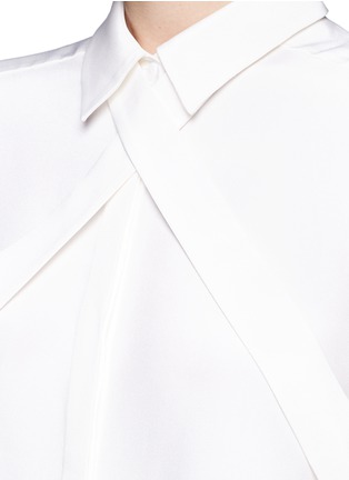 Detail View - Click To Enlarge - TIBI - Crisscross sash silk chica blouse