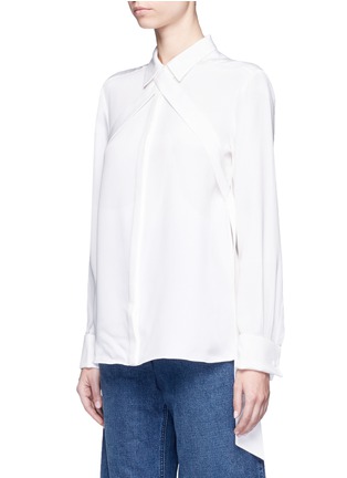 Front View - Click To Enlarge - TIBI - Crisscross sash silk chica blouse
