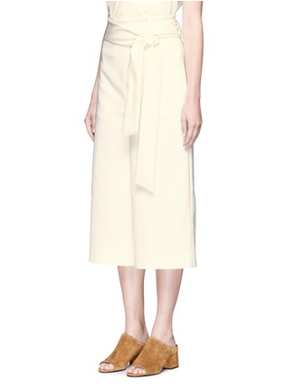 Front View - Click To Enlarge - TIBI - Tie waist tuck pleat faille culottes