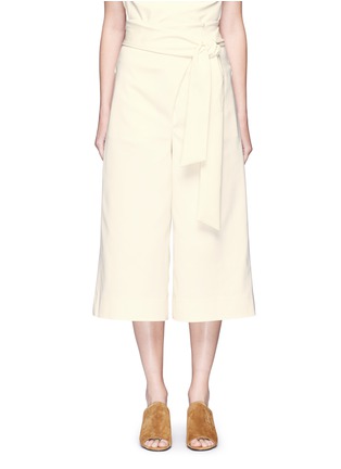 Main View - Click To Enlarge - TIBI - Tie waist tuck pleat faille culottes