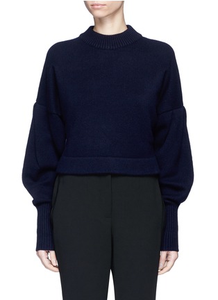 Main View - Click To Enlarge - TIBI - Pleated balloon sleeve cashmere sweater