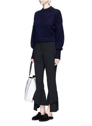 Figure View - Click To Enlarge - TIBI - Pleated balloon sleeve cashmere sweater