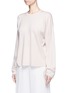 Front View - Click To Enlarge - TIBI - Tie sleeve Merino wool sweater