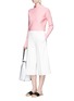 Figure View - Click To Enlarge - TIBI - Mock neck cropped rib knit sweater