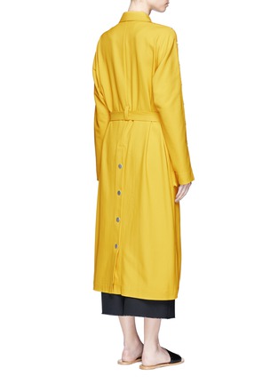 Back View - Click To Enlarge - TIBI - Belted split sleeve twill trench coat
