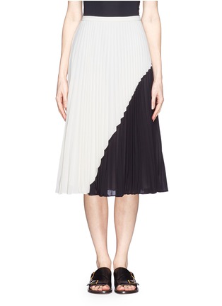 Main View - Click To Enlarge - WHISTLES - Ellie colour block plissé pleat midi skirt