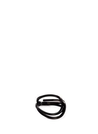 Main View - Click To Enlarge - REPOSSI - 'La Ligne C' chromium plated 18k gold hoop ring