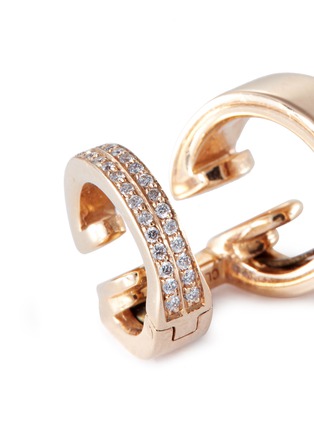 Detail View - Click To Enlarge - REPOSSI - 'Berbère Module' diamond pavé 18k rose gold two hoop single ear cuff