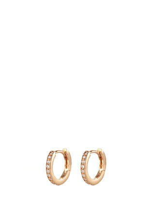 Main View - Click To Enlarge - REPOSSI - 'Micro Créole' diamond 18k rose gold single hoop earring