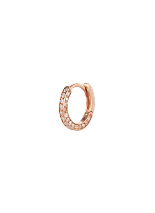 Main View - Click To Enlarge - REPOSSI - 'Micro Créole' diamond pavé 18k rose gold single hoop earring