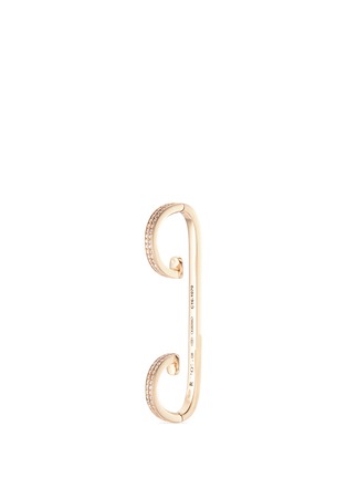 Detail View - Click To Enlarge - REPOSSI - 'Staple Small Round' diamond 18k rose gold ear cuff