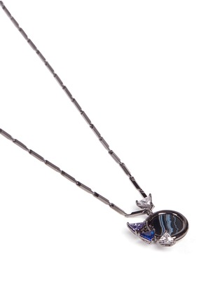 Detail View - Click To Enlarge - EDDIE BORGO - 'Europa' agate cubic zirconia pendant chain necklace