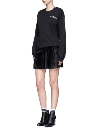 Figure View - Click To Enlarge - TOPSHOP - Pleated Airtex mesh mini skirt