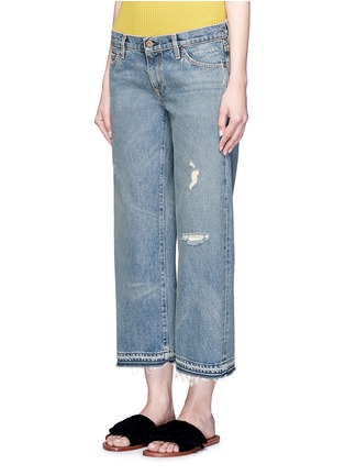Front View - Click To Enlarge - SIMON MILLER - 'Aya' frayed cuff washed wide leg jeans