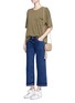 Figure View - Click To Enlarge - SIMON MILLER - 'Varra' frayed cuff cropped wide leg jeans