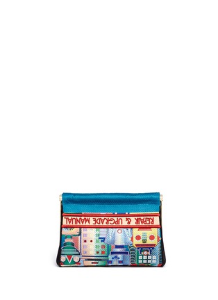 Back View - Click To Enlarge - CHARLOTTE OLYMPIA - 'Your Robot Maggie' embroidery clutch