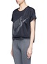 Front View - Click To Enlarge - NIKE - Logo print layered cropped mesh T-shirt