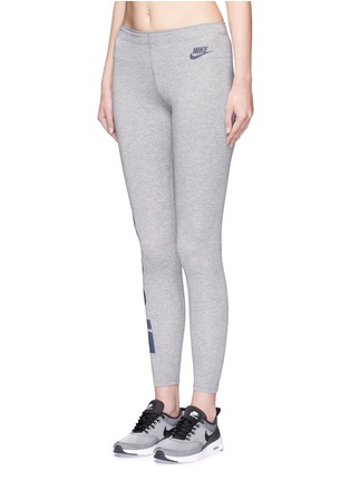 Front View - Click To Enlarge - NIKE - 'Leg-A-See' slogan print sports leggings
