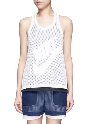 Main View - Click To Enlarge - NIKE - 'Nike Mesh' logo print tank top