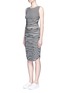 Front View - Click To Enlarge - NORMA KAMALI - 'Teaser' stripe cutout midriff jersey dress
