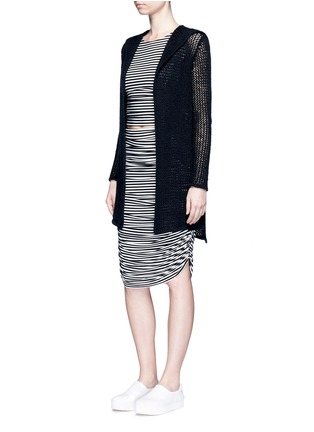 Figure View - Click To Enlarge - NORMA KAMALI - 'Teaser' stripe cutout midriff jersey dress