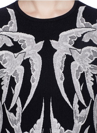Detail View - Click To Enlarge - ALEXANDER MCQUEEN - Swallow jacquard knit dress