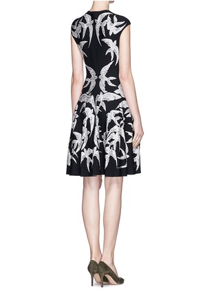 Back View - Click To Enlarge - ALEXANDER MCQUEEN - Swallow jacquard knit dress