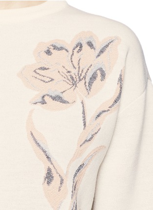 Detail View - Click To Enlarge - ALEXANDER MCQUEEN - Floral jacquard wool sweater