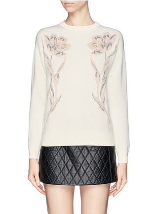 Main View - Click To Enlarge - ALEXANDER MCQUEEN - Floral jacquard wool sweater