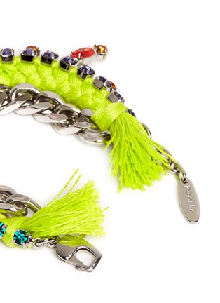 Detail View - Click To Enlarge - JOOMI LIM - Cotton braid crystal bracelet